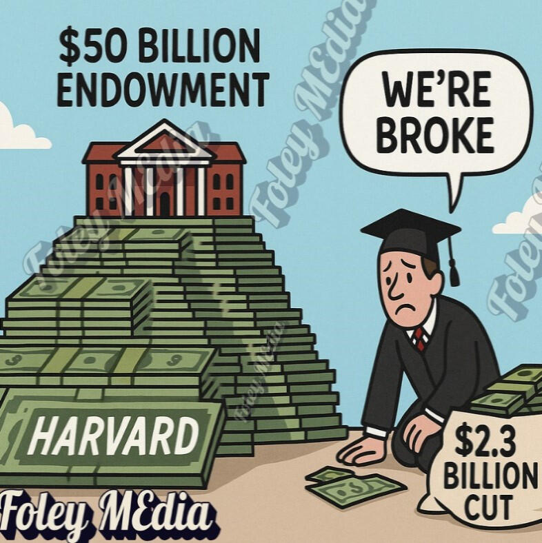 "Harvard loses $2.3 billion in federal funding, and they’re still sitting on $50 billion."